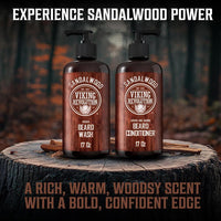 Kit de acondicionador y lavado para barba con aceites de argán y jojoba, aroma natural de sándalo