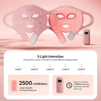 Terapia de luz roja profesional para cara y mandíbula, mascarilla LED 4D inalámbrica con 324 LEDs