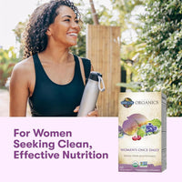 Garden of Life Multivitamínico orgánico para mujer - Suplemento diario completo con hierro, biotina, vegano, salud de piel, pelo y uñas