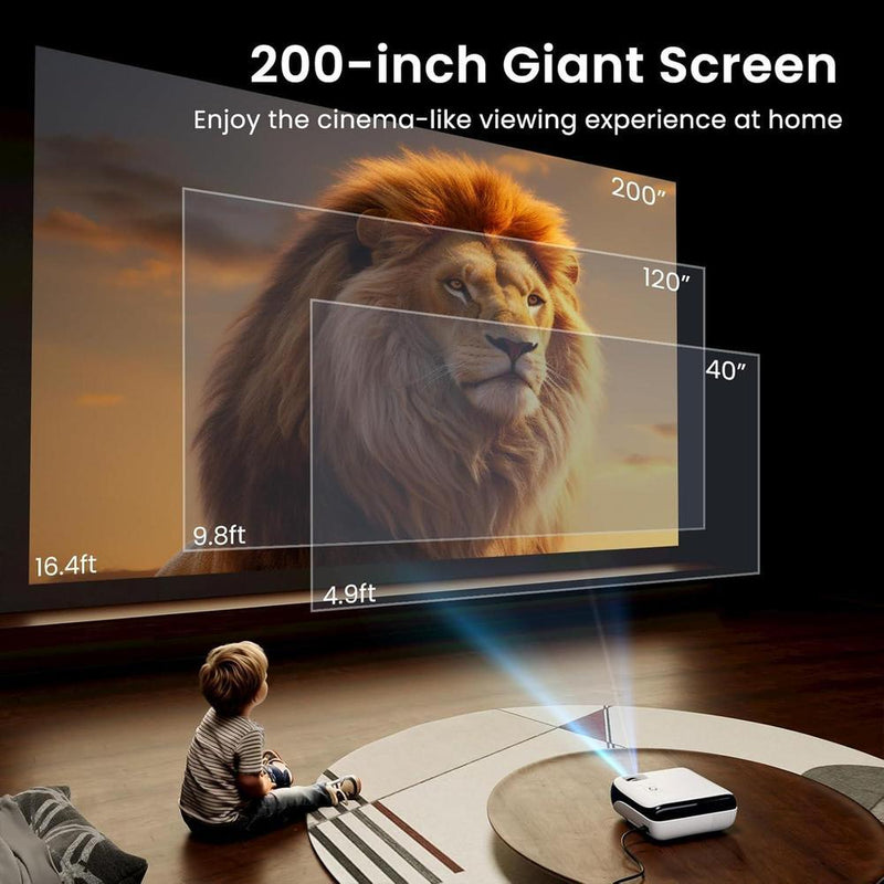 Proyector Mini Bluetooth 1080P Full HD portátil para exteriores, compatible con smartphone, HDMI, USB, AV y PS5