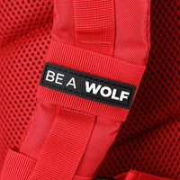 Mochila WOLFpak 45L Elite Roja, diseño táctico militar con capacidad personalizable y parches integrados