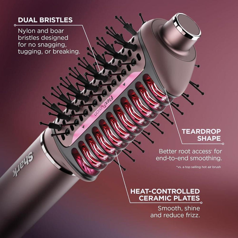 Shark FlexFusion: Plancha de pelo y potente secador con cepillo Fusion, estilo de aire cerámico y rizadores automáticos