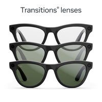 Ray-Ban Meta (Gen 2) Skyler negro brillante, gafas inteligentes AI con cámara ultra ancha 12 MP, lente Transitions verde