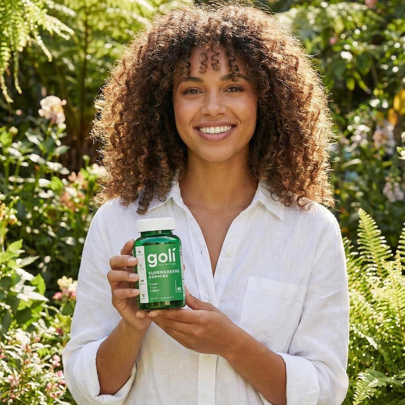 Goli Gomitas Supergreens con Probióticos, Extracto de Alcachofa, Espirulina y Col Rizada, Vitaminas A, B6, B12, Veganas y Sin Gluten