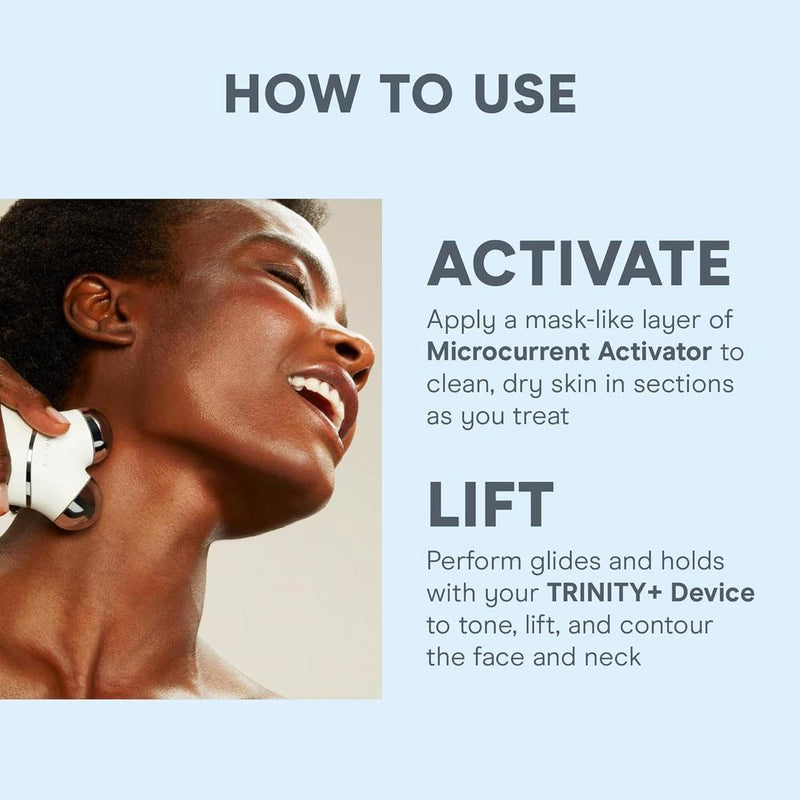 Dispositivo facial NuFACE Trinity+ de microcorriente, esculpe y aprieta rostro y cuello, aprobado por la FDA, incluye activador