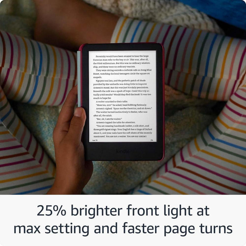 Amazon Kindle Kids 16GB, modelo más reciente, con garantía de reemplazo, incluye libros sin anuncios y funda