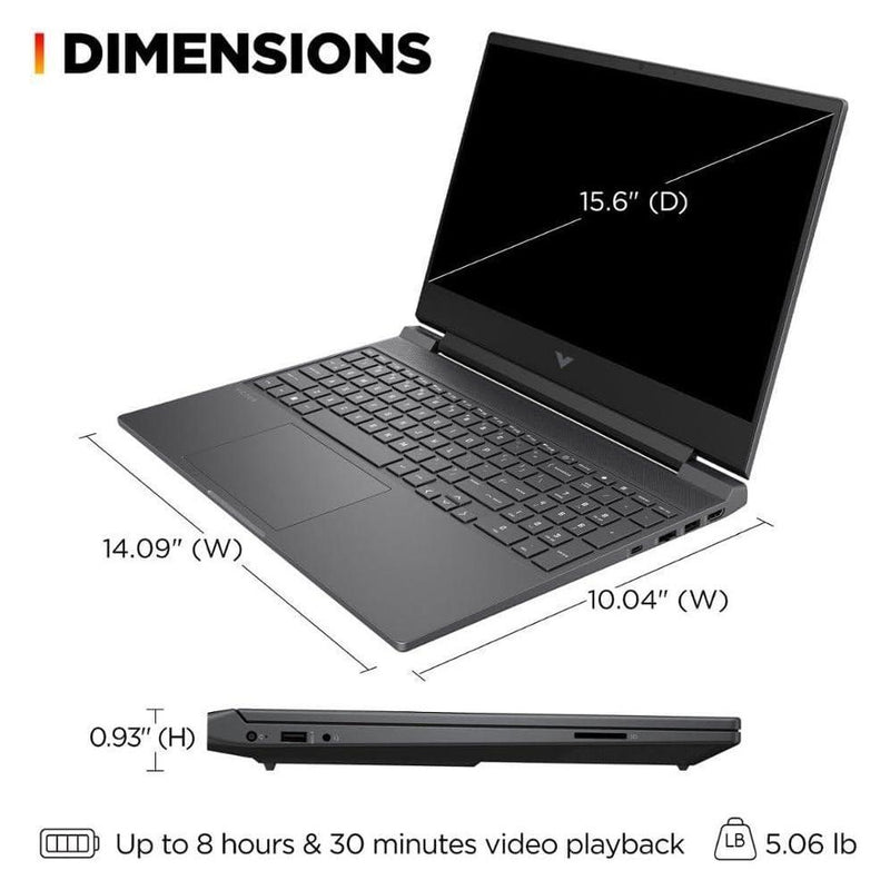 Hp Victus Laptop Gaming 15.6" Fhd 144Hz Amd Ryzen 5 7535Hs 16Gb Ddr5 Ram 512Gb Ssd Amd Radeon Rx 6550M Windows 11 Pro