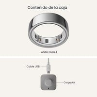 Anillo Oura 4 Plata - Dispositivo portátil de seguimiento del sueño y salud con Bluetooth, diseño resistente y cómodo para uso continuo