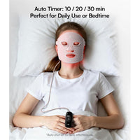 Máscara de luz roja INIA con 4 modos de luz incluyendo NIR, LED recargable para brillo radiante y rejuvenecimiento facial en casa