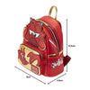 Mochila Loungefly Disney Mulan 25 aniversario Mushu Glitter Cosplay, diseño detallado y calidad premium