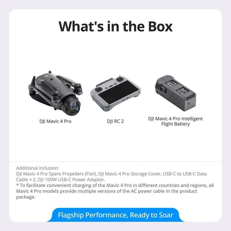 DJI Mavic 4 Pro Drone con DJI RC 2, dron insignia de cámara triple para profesionales, transmisión de video de 30km