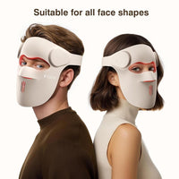 Máscara LED para terapia de luz roja inalámbrica, recargable, 9 modos, con ajuste facial 3D, mejora el cuidado de la piel en casa