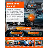 Vantrue N5 Dash Cam de 4 canales con conectividad WiFi y visión nocturna, grabación en 360 grados y control de voz
