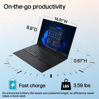 Lenovo Thinkpad 16" Ultraslim Laptop, Intel Core Ultra 7, 16GB RAM, 512GB SSD, Windows 11 Pro, Lector De Huellas, Negro