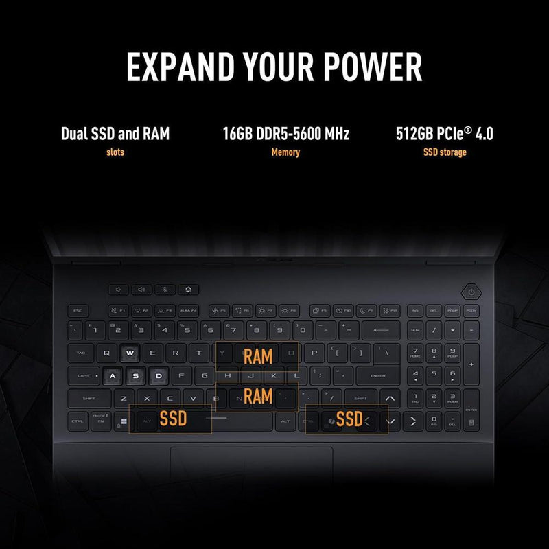 Portátil Asus TUF Gaming F16, Pantalla FHD+ 165Hz, Intel Core I5 13450HX, 16GB DDR5, 512GB SSD, RTX 5050, Wi-Fi 6E