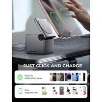 Estación de carga 3 en 1 para Apple con Magsafe, compatible con iPhone y Apple Watch, diseño plegable y portátil