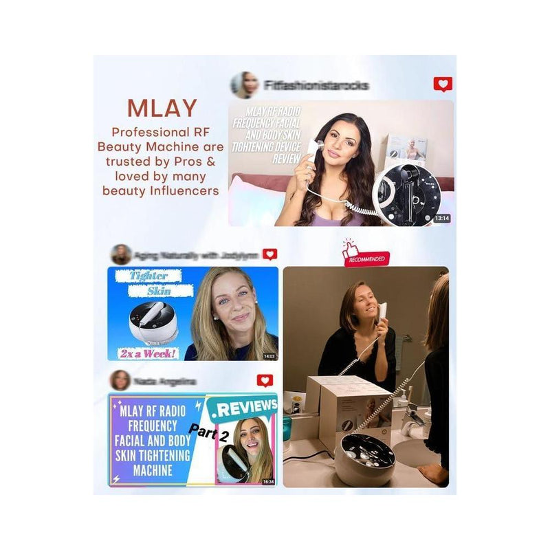 MLAY Máquina profesional de belleza con radiofrecuencia y sondas, tecnología antienvejecimiento para reducir arrugas, uso en casa