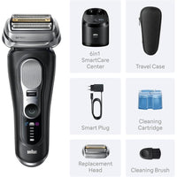 Afeitadora eléctrica Braun Series 9 PRO+ con Pro SensoAdapt, centro SmartCare 6 en 1 para uso húmedo y seco, color negro