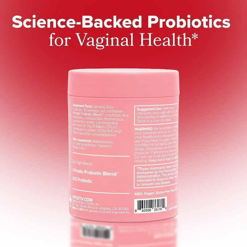 O Positiv URO - Probióticos para la salud vaginal, equilibrio de pH con prebióticos y mezcla de Lactobacillus