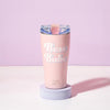 Paris Hilton Boss Babe - Vaso de agua aislado a prueba de fugas con tapa abatible, taza de viaje de acero inoxidable,  rosa iridiscente