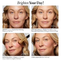 Balance and Brighten Base en Polvo Compacta Correctora de Color + Brocha Kabuki
