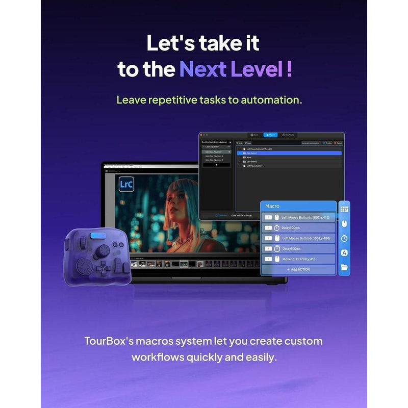 TOUR BOX Elite Plus: Consola creativa programable Bluetooth para edición de fotos y videos, graduación e ilustración