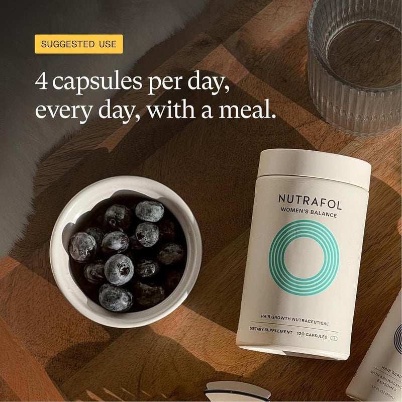 Nutrafol Suplementos Women's Balance para el Crecimiento del Cabello en Mujeres Desde los 45 Años, Clínicamente Probados