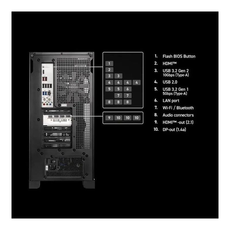 PC de escritorio para juegos MSI Aegis ZS2 con AMD Ryzen 9 9900X, 32GB RAM, 4TB SSD, GeForce RTX 5070, refrigeración líquida