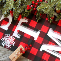 Juego de letreros navideños Ivenf para exteriores e interiores, estampado de búfalo rojo y negro, resistente y decorativo