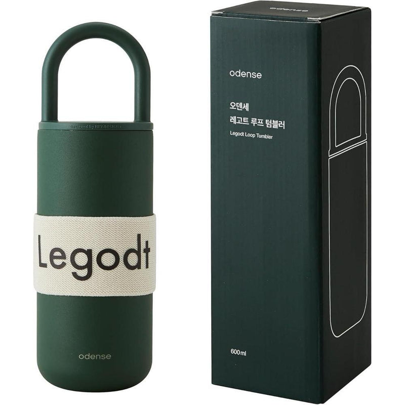 Odense Vaso térmico Legodt Loop con tapa y asa, acero inoxidable resistente a fugas, ideal para viajes y bebidas calientes o frías
