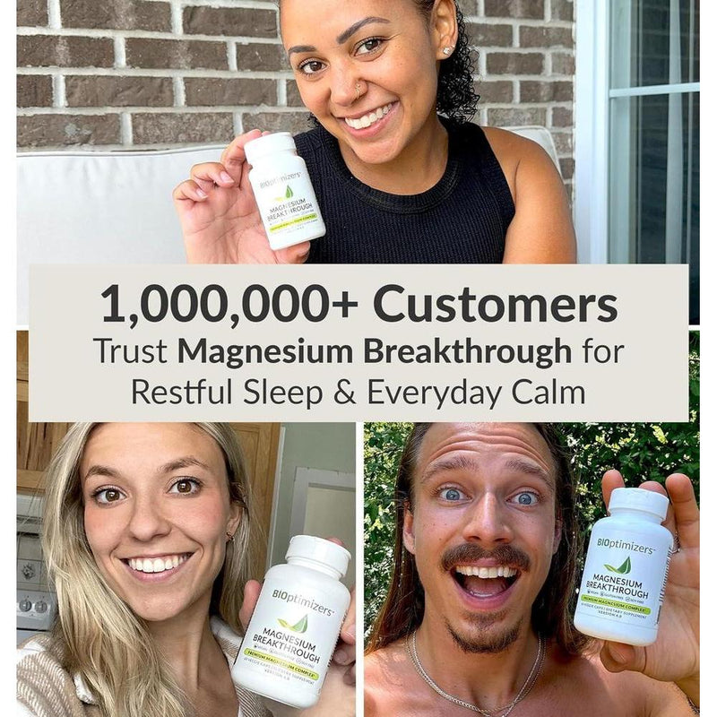 BIOptimizers Magnesium Breakthrough con 7 Formas: Glicinato, Malato, Citrato - Apoyo para Sueño y Función Cognitiva