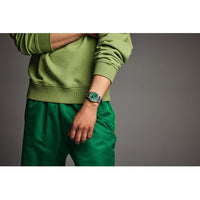 Reloj Deportivo Tsuyosa Automático para Hombre, Caja y Pulsera de Acero Inoxidable, Esfera Verde, Resistente al Agua