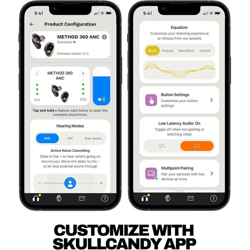 Auriculares Inalámbricos Skullcandy Method 360 ANC con Sonido Bose, Cancelación de Ruido, Resistencia al Agua, Micrófono