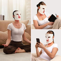 Mascarilla LED Wavytalk para terapia facial, tratamiento anti-acné y rejuvenecimiento con luces roja, azul y ámbar