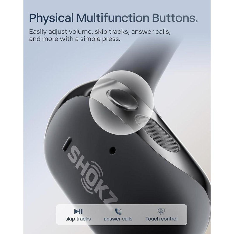 Shokz Auriculares De Oreja Abierta Openfit 2+, 48H Reproducción, IP55 Resistente Al Agua, Negro