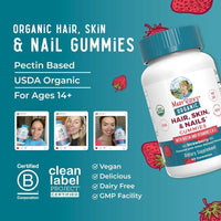 Gomitas de biotina con Vitamina C y E para cabello, piel y uñas, orgánicas y veganas, sabor fresa para adultos