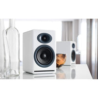 Audioengine P4 Altavoces pasivos de estantería de 2 vías en color blanco para sonido estéreo de alto rendimiento