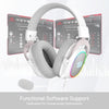 Redragon H510 Zeus-X RGB Auriculares gaming Blanco con sonido 7.1, controladores de audio en almohadillas de espuma viscoelástica