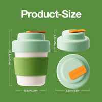 Taza de café de viaje aislante, doble pared al vacío, sin BPA, con tapa verde, fácil de sujetar y limpiar, 14 oz