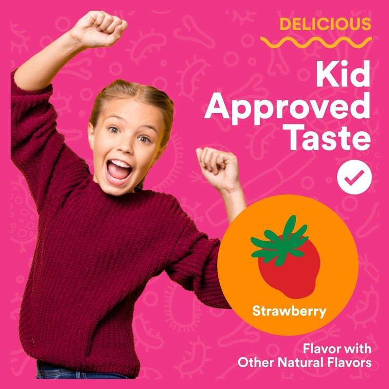 Gomitas SmartyPants Probiotic + Inmunidad para niños, apoya digestión y sistema inmune, sabor fresa, 60 piezas