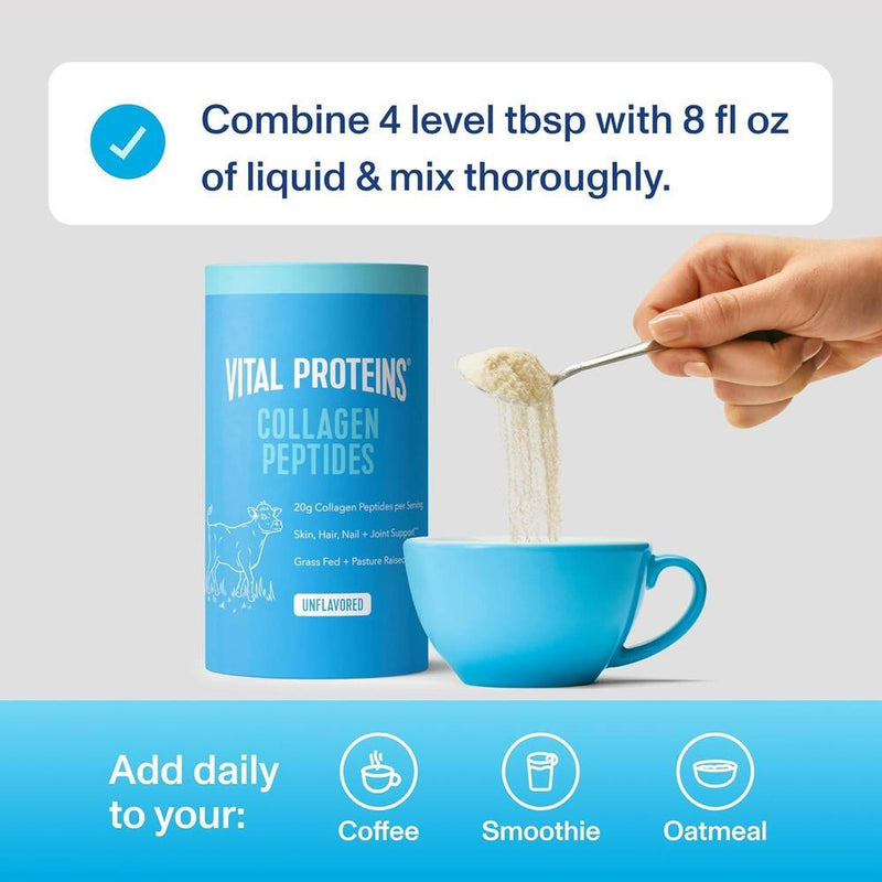 Vital Proteins Péptidos de Colágeno en Polvo, Mejora Cabello, Uñas, Piel, Huesos y Articulaciones, Sin Sabor