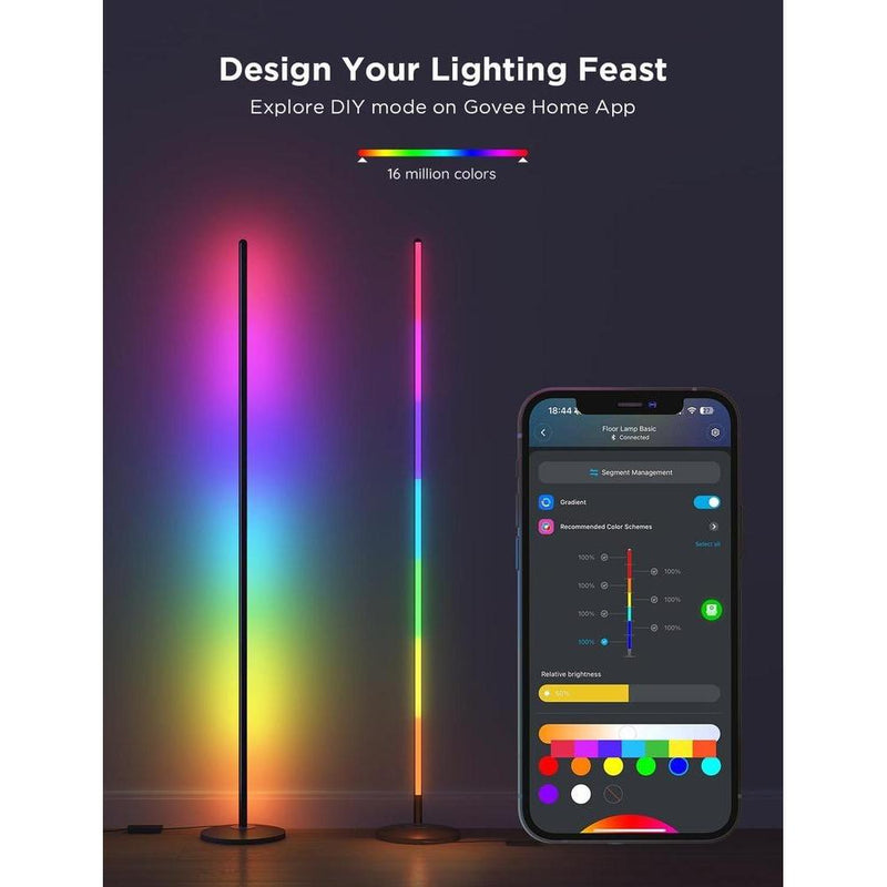 Lámpara de pie básica Govee RGBIC, compatible con Alexa, LED con control de voz y cambio de color, paquete de 2