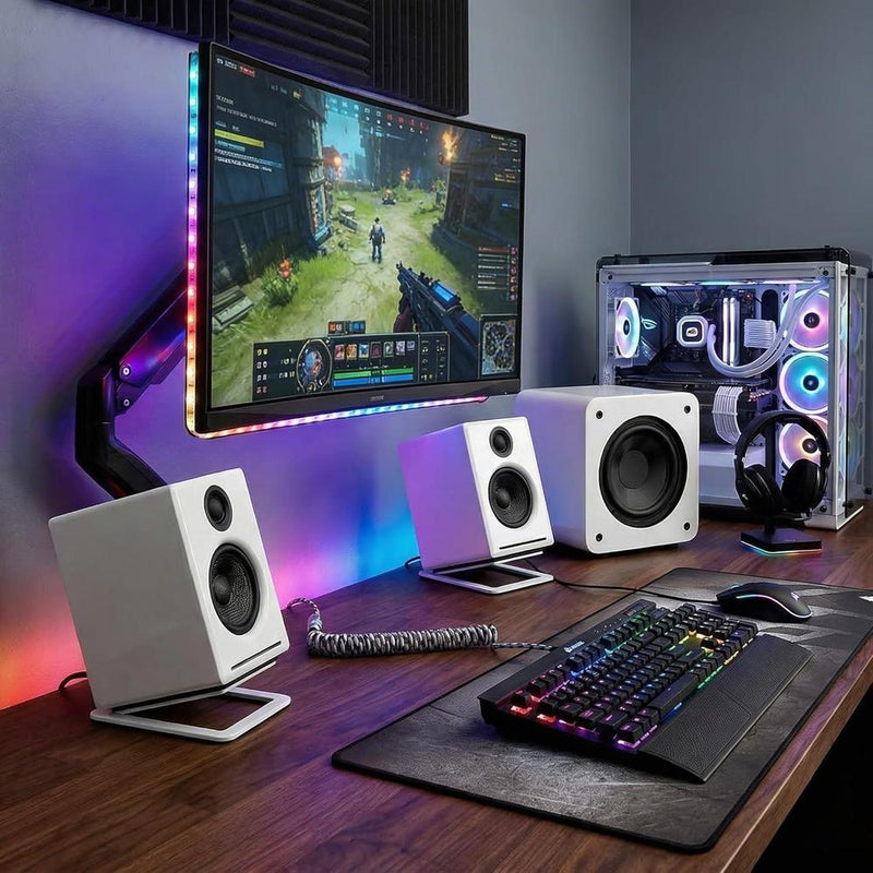 Subwoofer Audioengine S6 para escritorio, bajos potentes ideal para apartamentos, oficinas y juegos