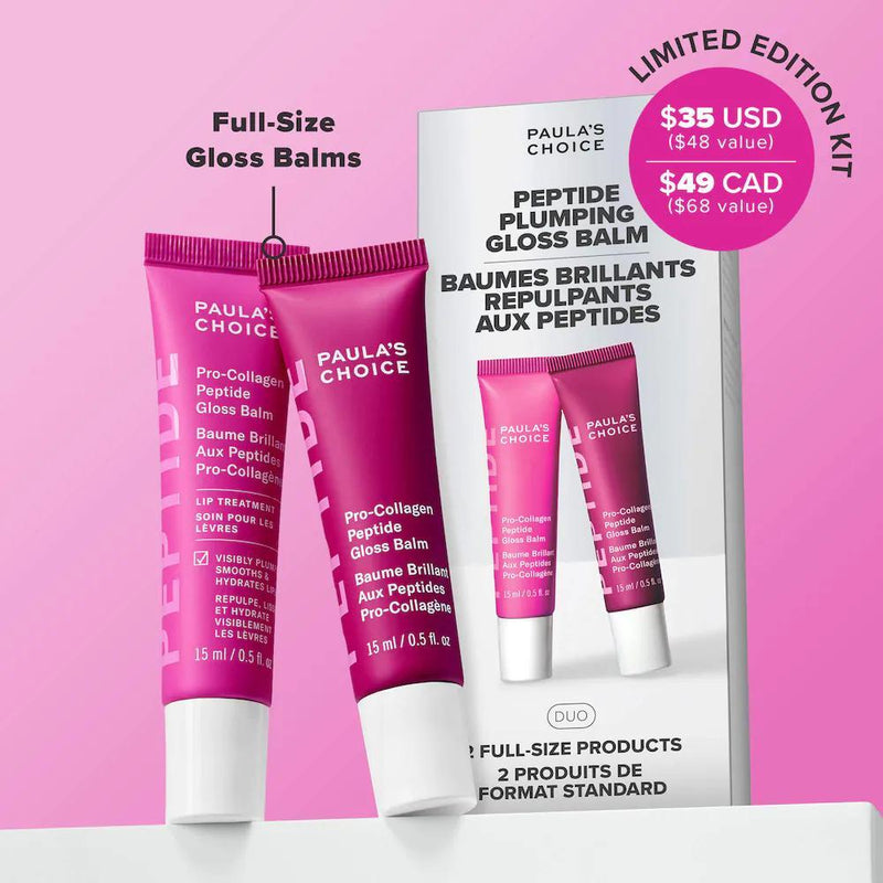 Peptide Plumping Gloss Balm Dúo Set de Regalo para Labios Hidratados y Más Llenos