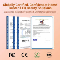 Máscara facial LED con terapia de luz roja, 4 modos, control remoto recargable, luz azul, naranja, infrarroja y roja
