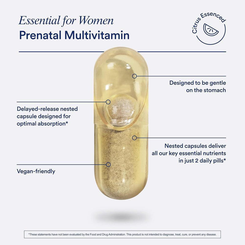 Multivitamínico Prenatal Ritual para Mujeres, con Folato, Colina y Omega-3 DHA para Soporte Fetal y Maternal, Sin OGM, Vegano