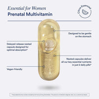 Multivitamínico Prenatal Ritual para Mujeres, con Folato, Colina y Omega-3 DHA para Soporte Fetal y Maternal, Sin OGM, Vegano
