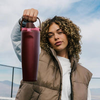 Botella de agua Owala FreeSip de acero inoxidable aislada con pico de dos vías, pajita y asa, ideal para viajes y deportes