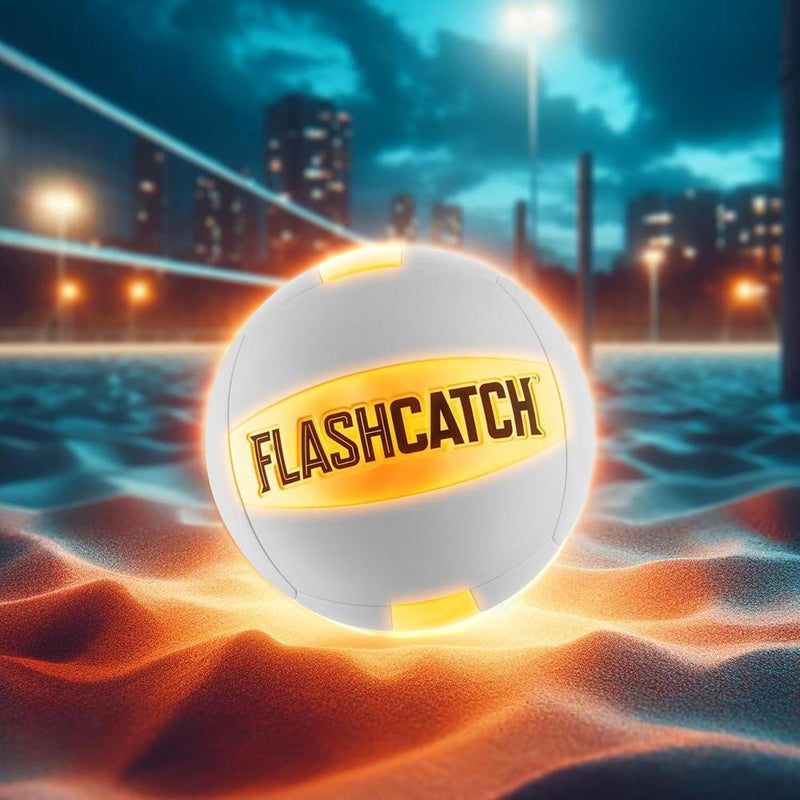 Pelota de voleibol iluminada que brilla en la oscuridad