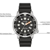 Citizen Promaster Diver Eco-Drive, reloj analógico de acero inoxidable, resistente al agua, manecillas luminosas